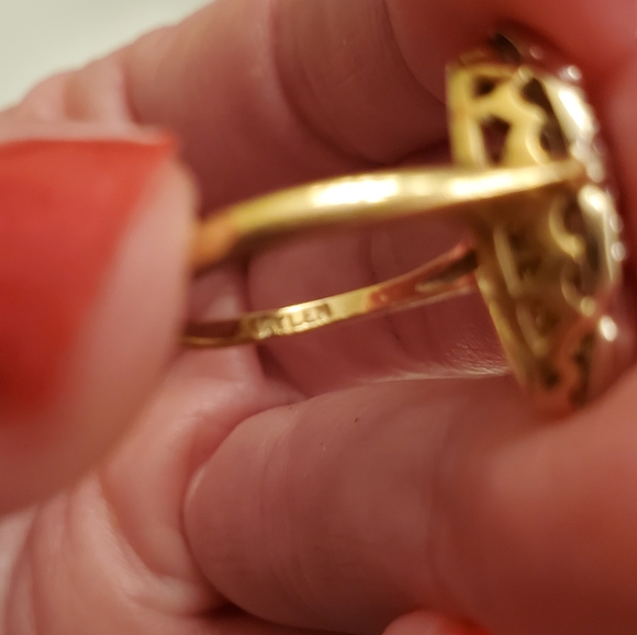 Jaylen 14K vintage filagree diamond ring - Picture 3 of 4